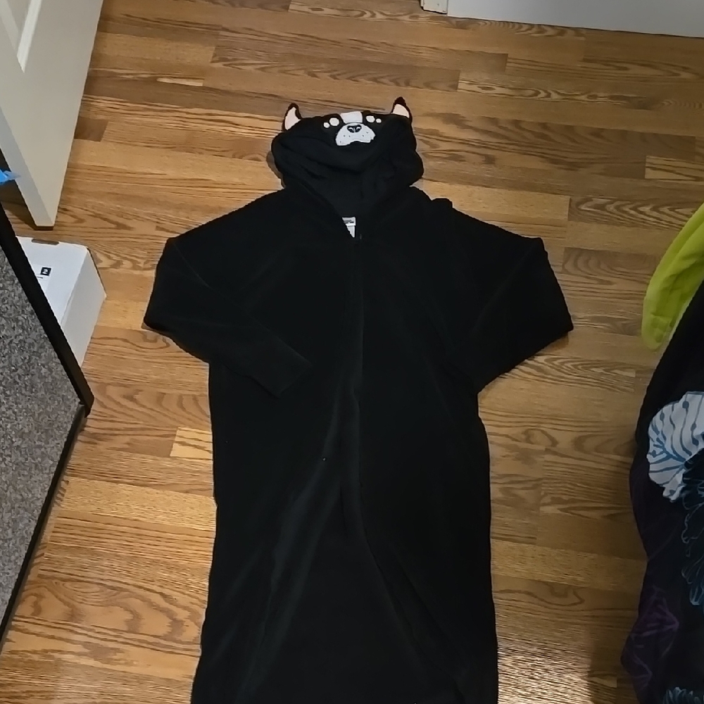 Black Puppy Hooded House Coat